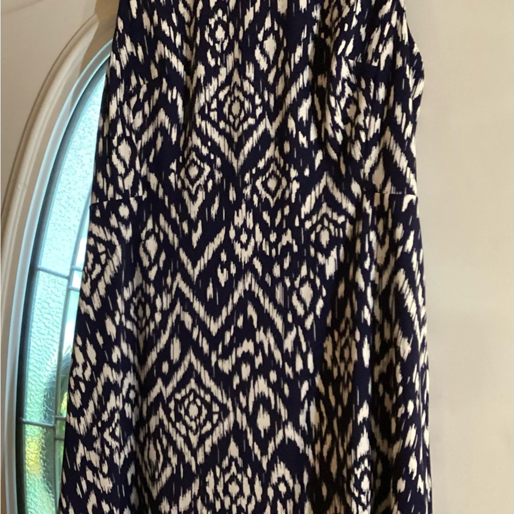 AB Studio Black and White A-Line Maxi Dress